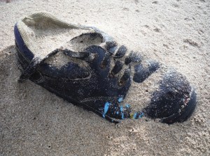 Lost shoe on the beach