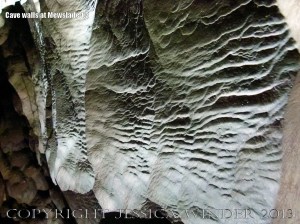 Naturally scuplted walls in a cave passage at Mewslade Bay