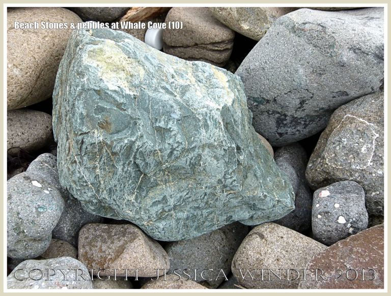 Beach stone shape, texture, pattern, and colour at Whale Cove 