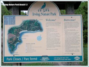 Sign board at Irving Nature Park in New Brunswick, Canada