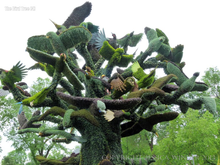 The Bird Tree mosaiculture at Jardin Botanique de Montreal