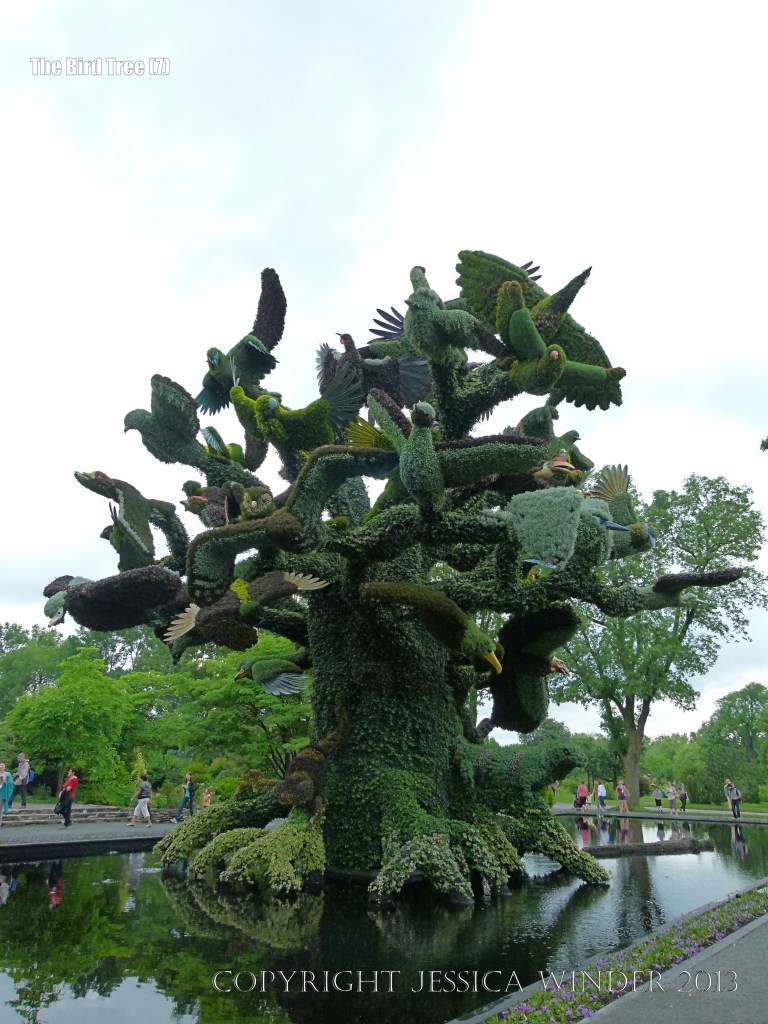 The Bird Tree mosaiculture at Jardin Botanique de Montreal