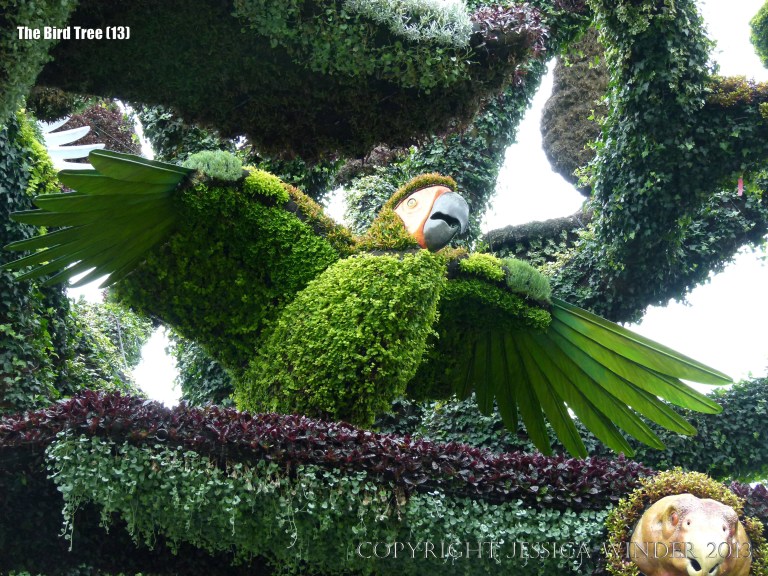 The Bird Tree mosaiculture at Jardin Botanique de Montreal