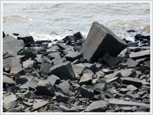 Boulders used for protection against erosion by the sea at Annapolis Royal