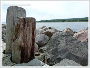 Boulders used for protection against erosion by the sea at Annapolis Royal