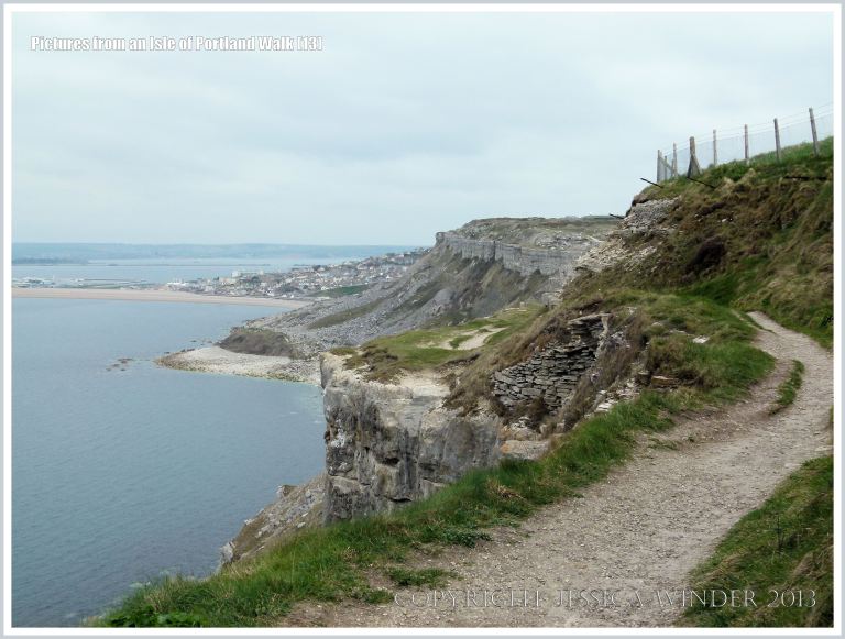 View from the cliff-top coastal path on the west coast of the Isle of Portland