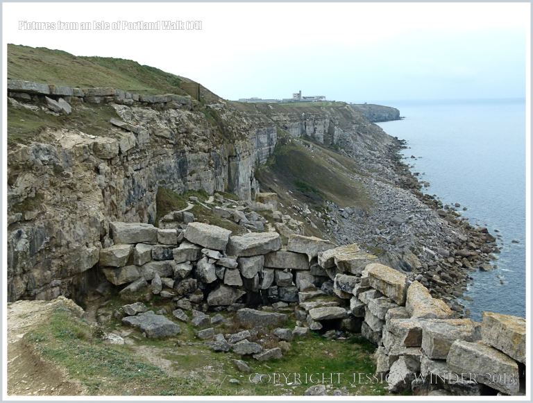 View from the cliff-top coastal path on the west coast of the Isle of Portland