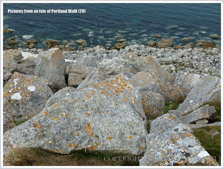 View from the cliff-top coastal path on the west coast of the Isle of Portland