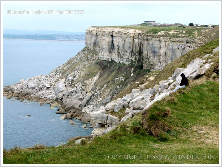 View from the cliff-top coastal path on the west coast of the Isle of Portland