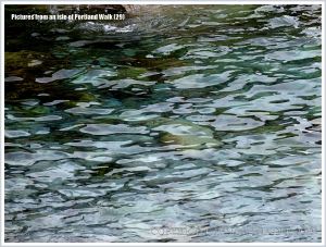 Natural pattern of ripples and reflections in shallow water aff the Isle of Portland, Dorset, U.K.