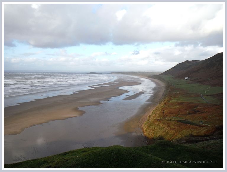 View across Rhossili Beach in December 2014