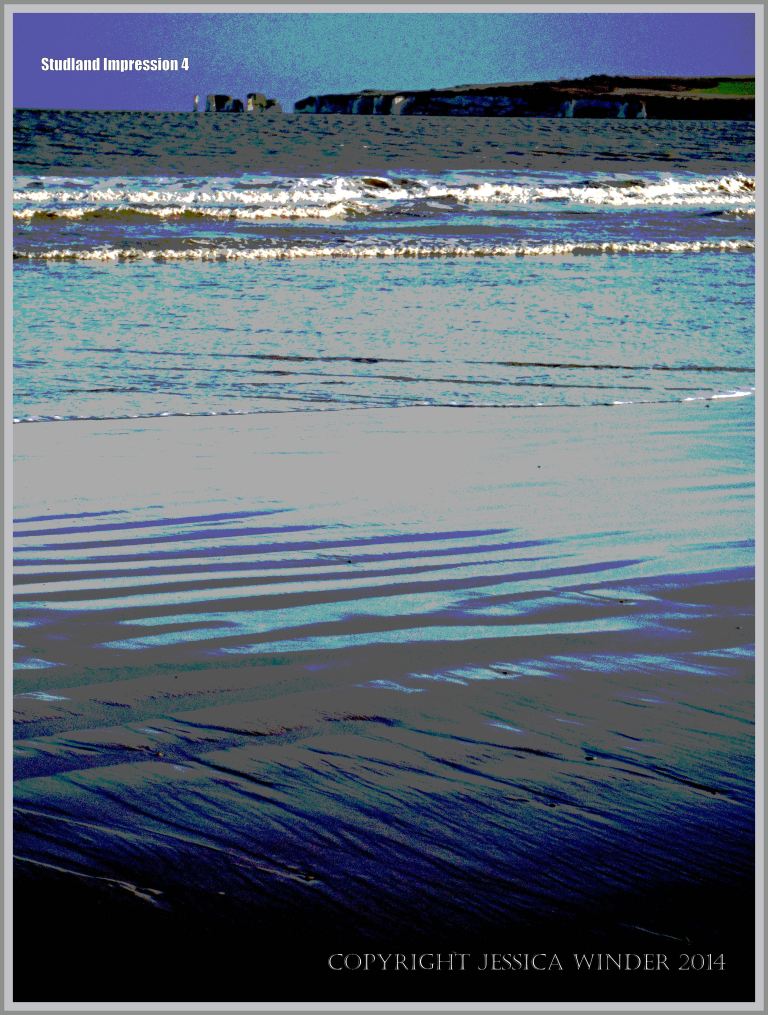 Sea, surf, and sand ripples on the seashore