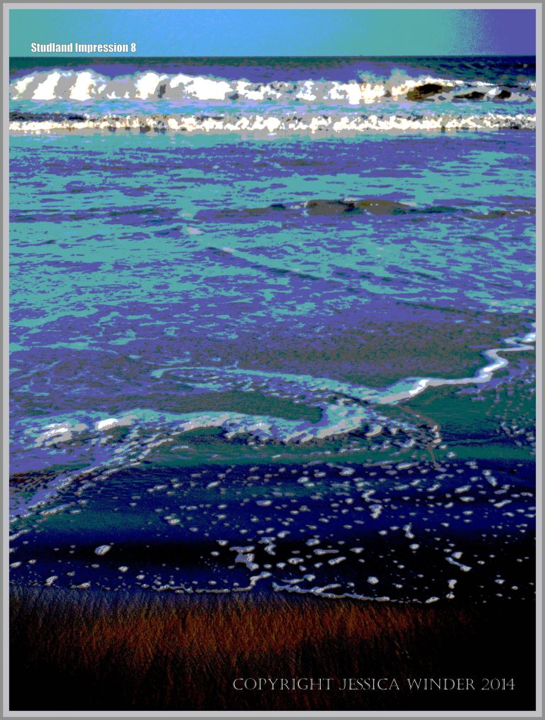 Sea, surf, and sand ripples on the seashore