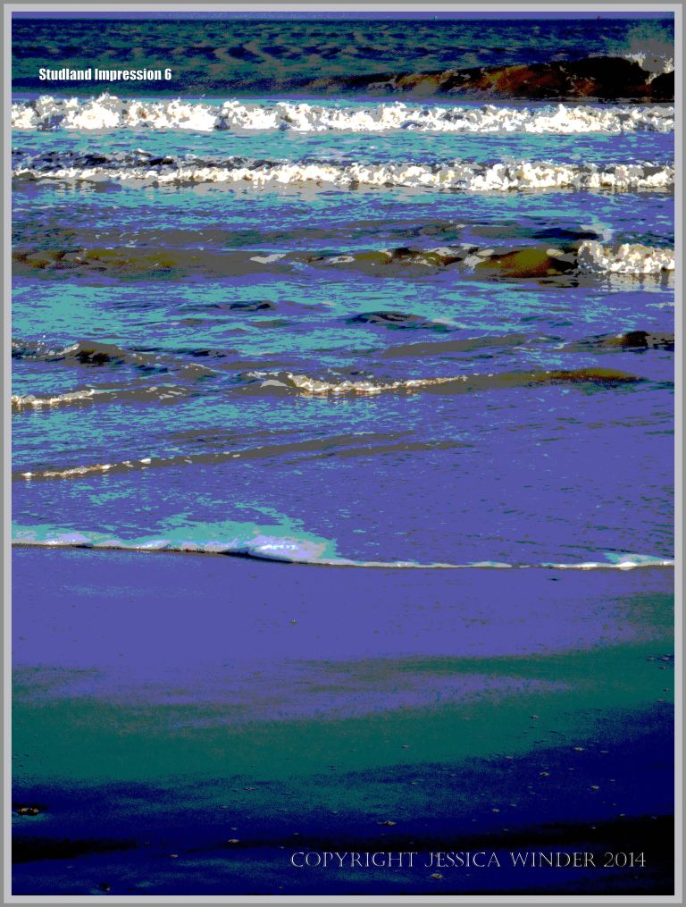 Sea, surf, and sand ripples on the seashore