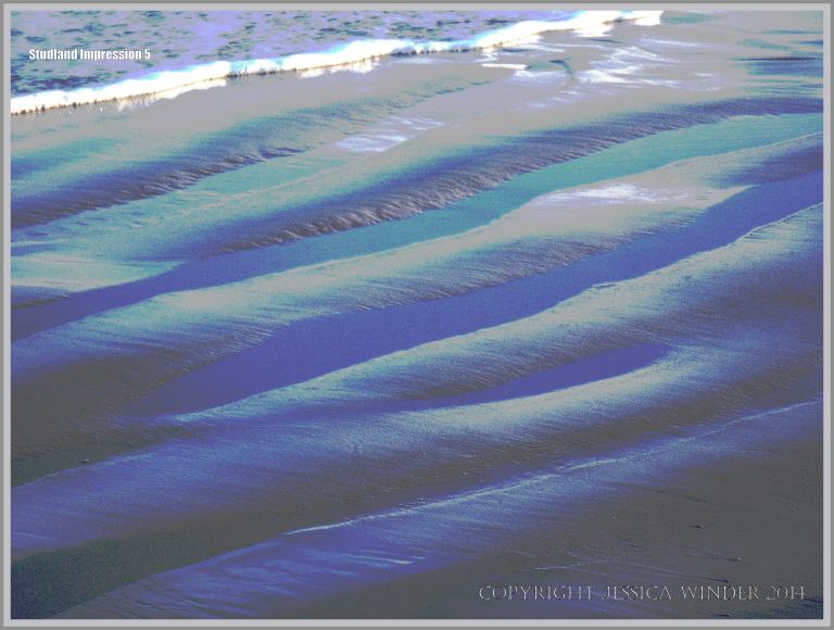 Sea, surf, and sand ripples on the seashore