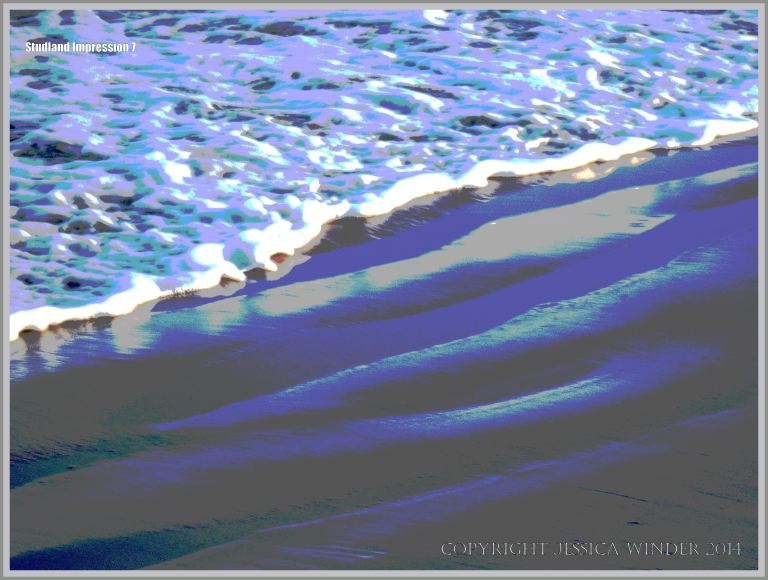Sea, surf, and sand ripples on the seashore