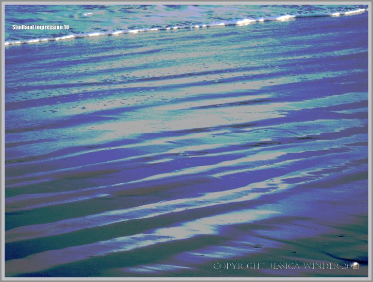 Sea, surf, and sand ripples on the seashore