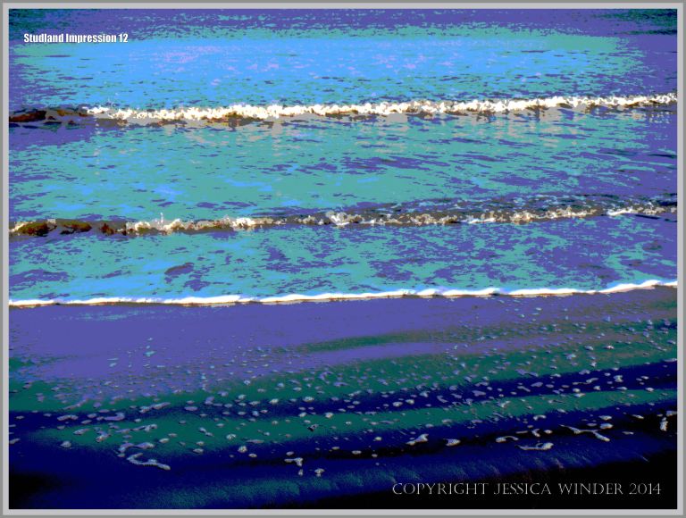Sea, surf, and sand ripples on the seashore