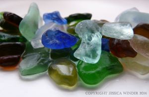 Sea glass from Dorset beaches in England