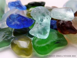Sea glass from Dorset beaches in England