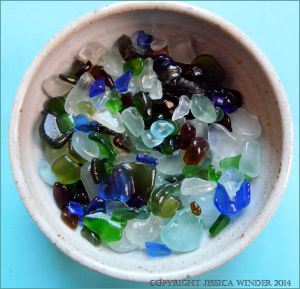 Sea glass from Dorset beaches in England