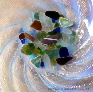 Sea glass from Dorset beaches in England