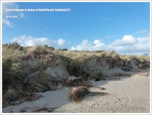 Storm damage to sand dunes