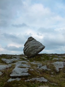 Glacial erratic boulder on the Carboniferous limestone pavement of The Burren