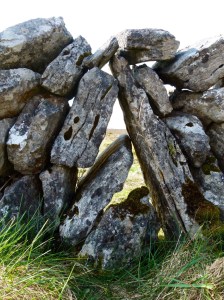 Detail of old stone wall on The Burren