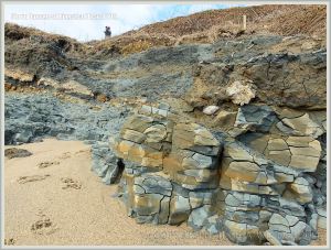 Eroded soft cliffs at Ringstead Bay