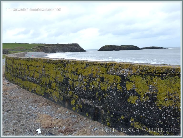 View of the sea wall at Annestown looking east
