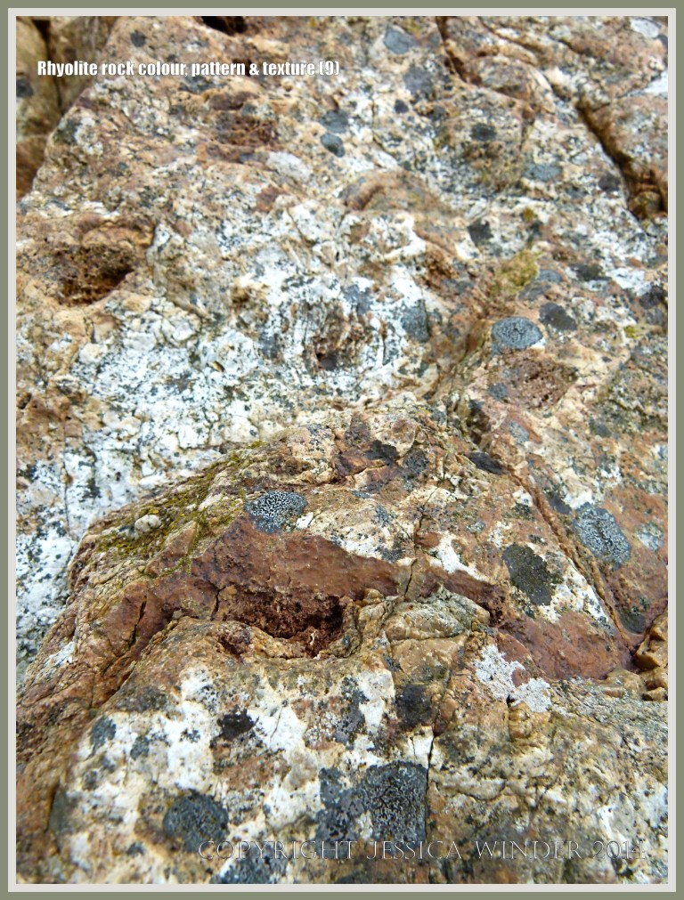 Close-up of the texture of rhyolite rock
