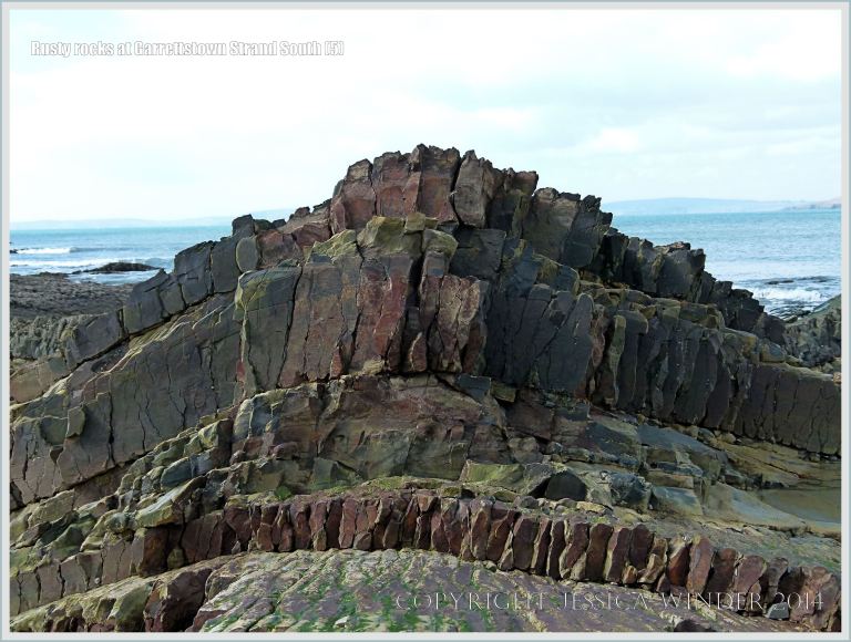 Layers of rock in a fold on the beach