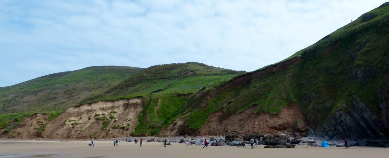 Land slide at Rhossili Beach