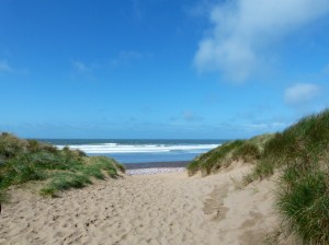 First sight of the beach