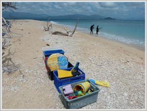 Gear for a day at the beach on Normanby Island