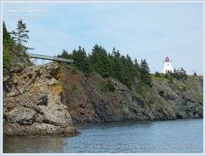 View of the footbridge to Swallow Tail Lighthouse on Grand Manan