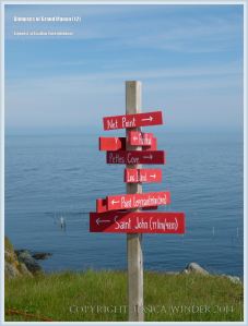 Mile post near the Swallow Tail Lighthouse on Grand Manan.