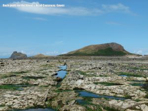 Location of the curious beach stone find on the Worms's Head Causeway