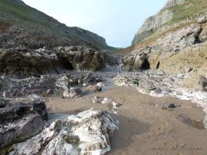 Sand returning to Mewslade beach in May after it had been washed away in the winter months.