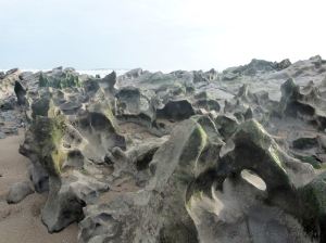 Naturally sculptured limestone rocks at Mewslade Bay