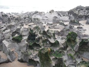 Naturally sculptured limestone rocks at Mewslade Bay