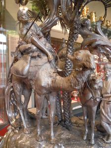 Camels as part of a mid 19th century silver candelabrum