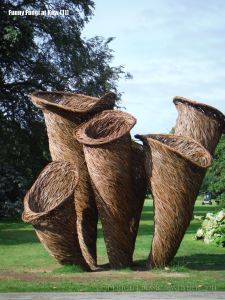 Larger than life willow sculptures of fungi by Tom Hare