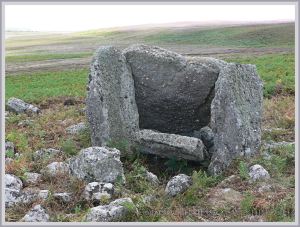 Tomb on Rhossili Down made by people who cleared the land in the neolithic and left many of their tools for us to find