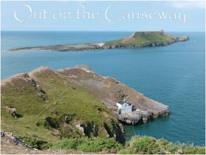 Looking down to the Worms Head at high tide