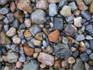 Wet pebbles on the beach