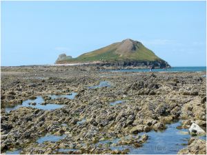 View from the centre of the Causeway towards the Worms Head