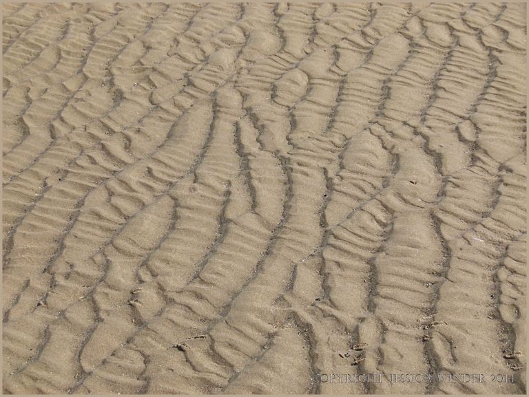 Natural sand ripple patterns on the beach