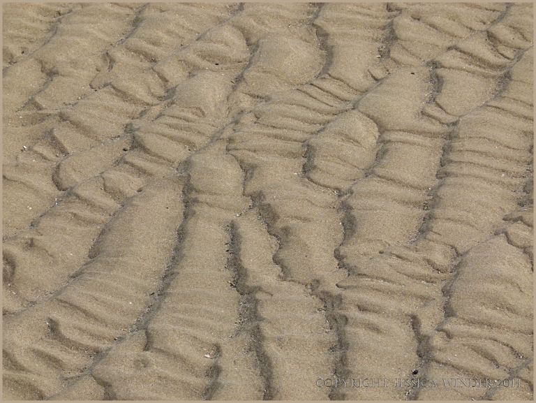 Natural sand ripple patterns on the beach
